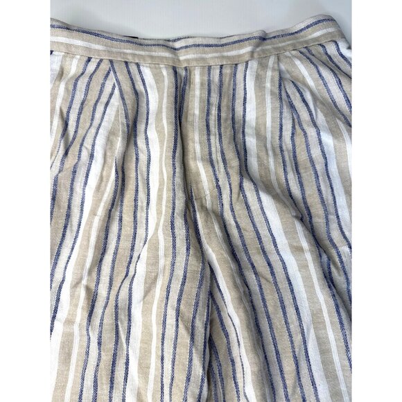 Banana Republic Linen Blend Striped Wide-Leg Pants M - Picture 2 of 15